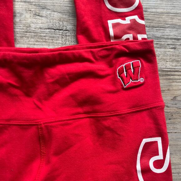 UW Madison Leggings Wisconsin Red White Badgers LoudMouth School Spirit S/M - Picture 8 of 10